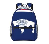 ZYJHYY Wyoming State Flag Print Casual Gym Bag Wear-Resistant Work Bag Hiking Backpack With Padded Back For Travel Camping