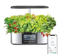 ZYJIX 21-Count Hydroponics Grow System w/LED Light & LCD Display, 7.5L Auto-Circulating Herb Garden Kit for Indoor Kitchen Vegetables