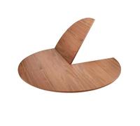 ZYJIX 4 Fold Round Table Top Extender 59 Inch Space Saving Wood Dining Table Add On Portable Folding Surface for Parties Living Room Apartment Light Walnut