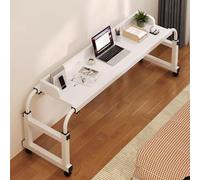 ZYJIX Adjustable Overbed Table with Wheels - Multi-Function Tray Table for Bedside Use - Height Adjustable Laptop Table