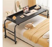 ZYJIX Adjustable Overbed Table with Wheels - Multi-Function Tray Table for Bedside Use - Height Adjustable Laptop Table