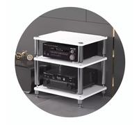 ZYJIX AV Shelf With Shock-absorbing Feet - HIFI Stand For Audio Video Components, 2/3/4-Tiers HiFi Rack, Record Player Stand And Cabinet(Size:60 * 48 * 60cm(3Tier),Color:White)