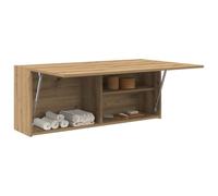 ZYJIX Bathroom Wall Cabinet - Engineered Wood Wall Storage Unit for Kitchen and Bathroom, Artisan Oak Finish, 100x25x40 cm