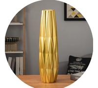 ZYJIX Ceramic Floor Vase For Dried Flowers And Branches - Elegant Silver Decor For Dining Room, Living Room, Or Office(Size:16.5x60cm,Color:Gold)