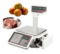 ZYJIX High Precision Barcode Scale for Retail, 66lb Price Computing and Label Printing Scale with Thermal Printer, 30kg Food Scale for Markets