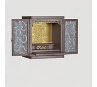 ZYJIX Rosewood Buddhist Altar With LED, Solid Wood Meditation Shrine Cabinet, Pull-Out Incense Tray & Storage Niche, Traditional Chinese Worship Stand for Buddha Statue, Prayer Table Home Decor