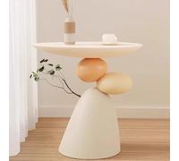 ZYJIX Round Coffee Table - Minimalist Nesting Center Tables for Living Room, Bedroom, Balcony - Lightweight Plastic, No Assembly, Mid-Century Design