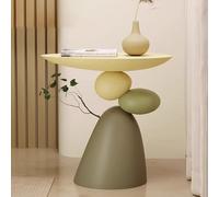 ZYJIX Round Coffee Table - Minimalist Nesting Center Tables for Living Room, Bedroom, Balcony - Lightweight Plastic, No Assembly, Mid-Century Design