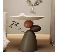 ZYJIX Round Coffee Table - Minimalist Nesting Center Tables for Living Room, Bedroom, Balcony - Lightweight Plastic, No Assembly, Mid-Century Design