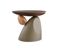 ZYJIX Round Coffee Table - Minimalist Nesting Center Tables for Living Room, Bedroom, Balcony - Lightweight Plastic, No Assembly, Mid-Century Design