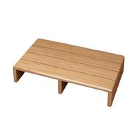 ZYJIX Wooden Step Stool - Solid Wood Platform for Toilet, Kitchen, Bathroom, Entryway, Office - Heavy Duty Anti-Slip Bench, Water-Resistant, 100kg Capacity