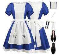 ZYJKGL Anime Cosplay Uniform Alice：Madness Returns Costume Full Set With Wig- Halloween Party Christmas Comic Exhibition And Anime Conventions Complete Set Outfit Adults