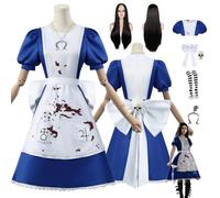 ZYJKGL Anime Cosplay Uniform Alice：Madness Returns Costume Full Set With Wig- Halloween Party Christmas Comic Exhibition And Anime Conventions Complete Set Outfit Adults