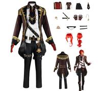 ZYJKGL Anime Genshin Impact Cosplay Uniform Diluc Cosplay Costume Full Set - Halloween Party Christmas Comic Exhibition and Anime Conventions Complete Set Outfit Adults