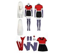 ZYJKGL Anime Hazbin Hotel Cosplay Costume - Vaggie Uniform for Women Premium Quality Cosplay Outfit for Comic Con, Halloween and Anime Conventions Full Set Accessories with Wig