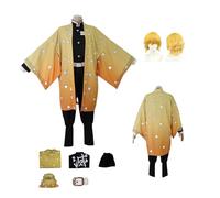 ZYJKGL Cosplay Uniform Anime Demon Slayer Agat,suma Zenit,su Cosplay Costume Full Set with Wig - Halloween Party Christmas Comic Exhibition and Anime Conventions Complete Set Outfit for Men Adults