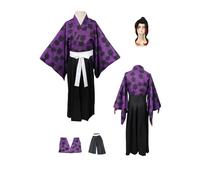 ZYJKGL Cosplay Uniform Anime Demon Slayer Kokushibou Cosplay Costume Full Set with Wig - Halloween Party Christmas Comic Exhibition and Anime Conventions Complete Set Outfit for Men Adults