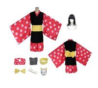 ZYJKGL Cosplay Uniform Anime Demon Slayer Makomo Cosplay Costume Full Set with Wig - Halloween Party Christmas Comic Exhibition and Anime Conventions Complete Set Outfit for Men Adults