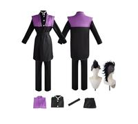 ZYJKGL Cosplay Uniform Anime Demon Slayer Shinazugawa Genya Cosplay Costume Full Set with Wig - Halloween Party Christmas Comic Exhibition and Anime Conventions Complete Set Outfit for Men Adults