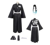 ZYJKGL Cosplay Uniform Anime Demon Slayer Tokitou Muichirou Cosplay Costume Full Set with Wig - Halloween Party Christmas Comic Exhibition and Anime Conventions Complete Set Outfit for Men Adults