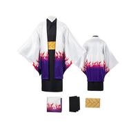 ZYJKGL Cosplay Uniform Anime Demon Slayer Ubuyashiki Kagaya Cosplay Costume Full Set with Wig - Halloween Party Christmas Comic Exhibition and Anime Conventions Complete Set Outfit for Women Adults
