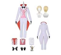 ZYJKGL Cosplay Uniform Anime Hazbin Hotel Lucifer Cosplay Costume Full Set with Wig - Halloween Party Christmas Comic Exhibition and Anime Conventions Complete Set Outfit for Men Adults