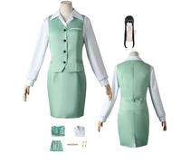 ZYJKGL Cosplay Uniform Anime SPY FAMILY Yor Forger Cosplay Costume Full Set - Halloween Party Christmas Comic Exhibition and Anime Conventions Complete Set Outfit Adults
