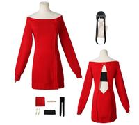ZYJKGL Cosplay Uniform Anime SPY FAMILY Yor Forger Cosplay Costume Full Set - Halloween Party Christmas Comic Exhibition and Anime Conventions Complete Set Outfit Adults and Child