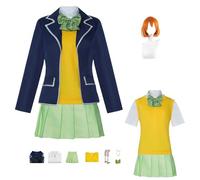 ZYJKGL Cosplay Uniform Anime The Quintessential Quintuplets Nakano Yotsuba Cosplay Costume Full Set - Halloween Party Christmas Comic Exhibition and Anime Conventions Complete Set Outfit Adults