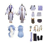 ZYJKGL Game Genshin Impact Cosplay Costume - Roll Kamisato Ayato Cosplay Uniform Complete Set Outfit for Comic Con, Halloween and Anime Conventions Full Set Accessories with Wig