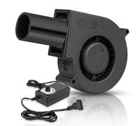 ZYJOZMD DIY BBQ Fan Electric Charcoal Starter Air Blower Dual Ball for Dc 12V 3800RPM AC110-240V Speed Adjustable(UK Plug)