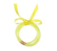 ZYJSSKUK Shiny Jelly Bracelet Set - Shiny Silicone Light Bow Bracelet Multilayer Silicone Rainbow Rose Gold Bracelet Ribbon Set Stackable Jewelry, L, Silicone, No
