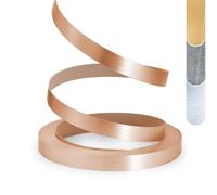 ZYJT PVC Edge Banding, 3/4" x 25ft Non Glued Flexible Durable Real Brushed Aluminum Rose Gold Veneer Edge Trim for DIY Table Cabinet Furniture Decorative Trim