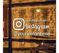 ZYkang Follow Us On Instagram Decal, Personalized Instagram Vinyl Sticker, Custom Window Decal for Shop Murals 57x15cm