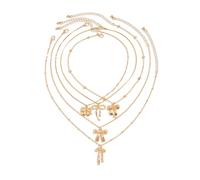 ZYKEJJDDAK 1 Set Pendant Necklace Set Chain Necklace Bowknot Charm Necklace Multifuntional Neck Jewelry Suitable for Daily