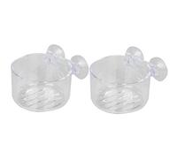 ZYKEJJDDAK 2 Pack Red Feeder Acrylic Shrimp Fish for Feeding Cup with Suction Cup Planarian Leeches