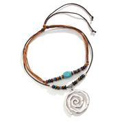 ZYKEJJDDAK 2pcs/set Elegant Vintage Necklace Neckwear with Adjustable Chain and Natural Stone Beads for Daily & Parties