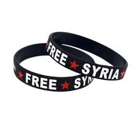 ZYKEJJDDAK 2pcs Syria Silicone Wristbands Syrian Flags Rubber Bracelets Accessory for Men and Women Supporting Peace Silicone Band