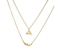 ZYKEJJDDAK 2x Triangle-Origami-Paper Airplane-Necklace Boat-Pendant Necklace Clavicle Chain Birthday Travel Trip Aircraft