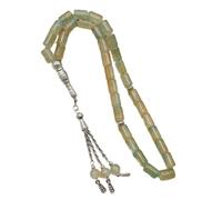 ZYKEJJDDAK 33 Beads Prayer Smooth Glass Cylinders Spiritual Tool for and Daily Wear Smooth Beads