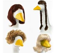 ZYKEJJDDAK 4PCS Funny Geese Costume Accessories for Pet Comfortable Soft Polyester Party Dress Up Wigs Set with Soft