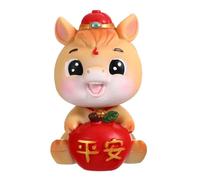 ZYKEJJDDAK Animal Horse Nodding Resin Statue for Desktop Shelf or Vehicle Interior Decoration Chinese New Year Gift Horse Nodding Head Desk Decoration