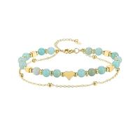 ZYKEJJDDAK Artisanal Double Thread Stone Sphere Bangle Tender Heart Plan Natural Jewelry Modifiable Chain for Women Sphere Love Bangle