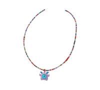 ZYKEJJDDAK Beaded Monsters Pendant Necklace Vibrant Beads Choker Beads Chain Necklace Statement Jewelry for Party Daily