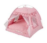 ZYKEJJDDAK Cat Tent Cave Bed for Indoor Cats Semi-closed Beds Breathable Tent House with 2-Sided Cushion for Small