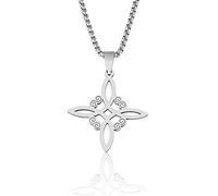 ZYKEJJDDAK Celtic-Knot Necklace Witchs Knot Amulet Pendant Clavicle Chain Good Luck Symbol Protections Choker Necklace