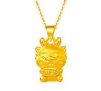 ZYKEJJDDAK Chinese Dragon Pendant Necklace Fashionable Neckchain Women Collarbone Chains Adjustable Choker