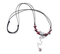 ZYKEJJDDAK Chinese Ethnic Retro Ceramics Beaded Butterfly Pendant Necklace Geometric Bead Clavicle Sweater Chain