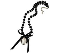 ZYKEJJDDAK Chinese Inspired Choker Butterfly Beaded Necklace Fashionable Bowknot Heart Neckchain Adjustable Clavicle Chain