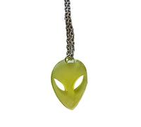 ZYKEJJDDAK Cold Geometric Alien Face Necklace Female Hip Hop Sweater Chain Cool Hollow All-matched Clavicle Chain